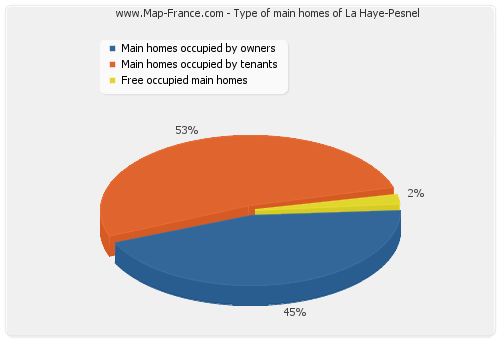 Type of main homes of La Haye-Pesnel